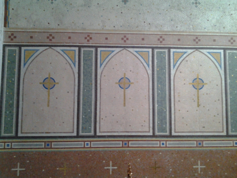 Part of the celebrated Sergio Benedetti mosaicsThe Church of the Assumption Collooney